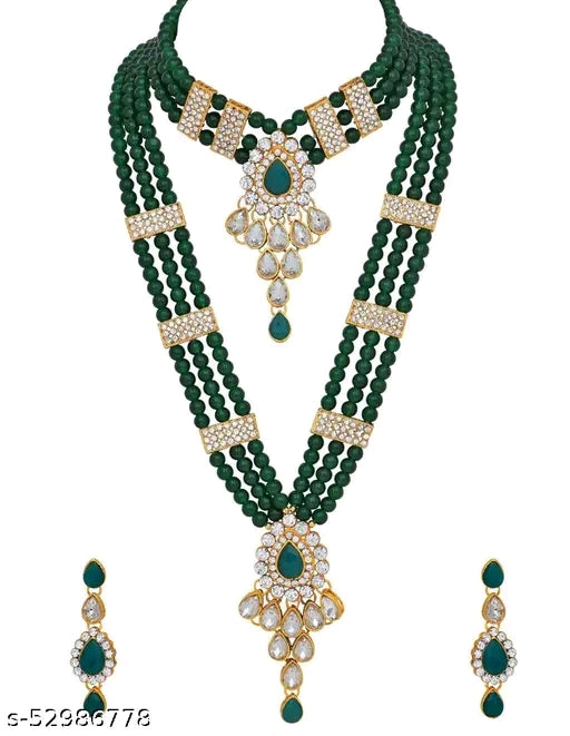 Stylish colourful green long set