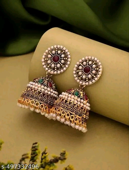 Trendy New Tranding Oxodised Red Rajwadi Jumakha