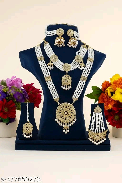 Exclusive Multi-Layer Pearl & Gold-Plated Jewelry Set