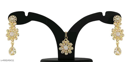 Gold Plated Jewellery Set with White American Diamond