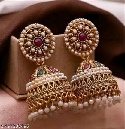 Trendy New Tranding Oxodised Red Rajwadi Jumakha