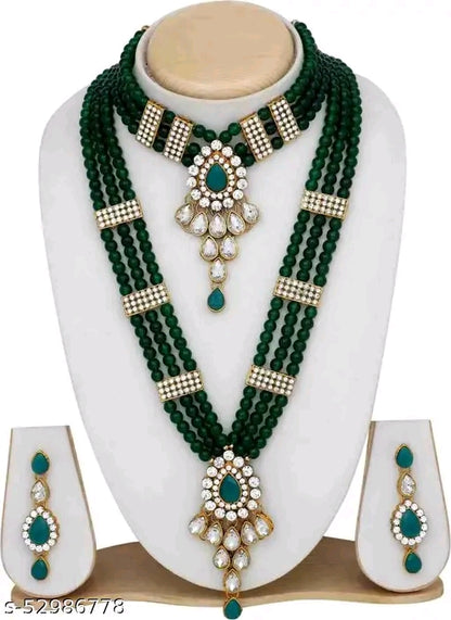 Stylish colourful green long set
