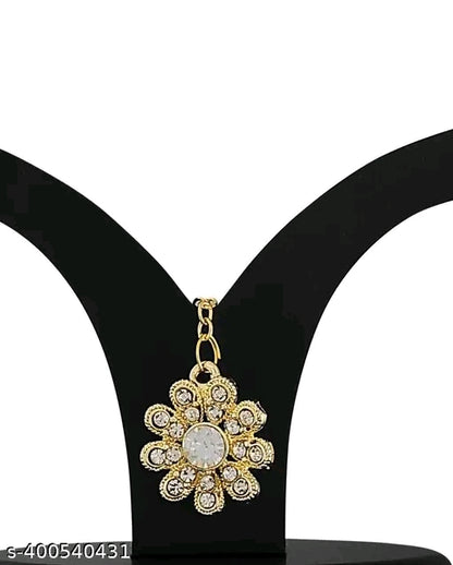 Gold Plated Jewellery Set with White American Diamond